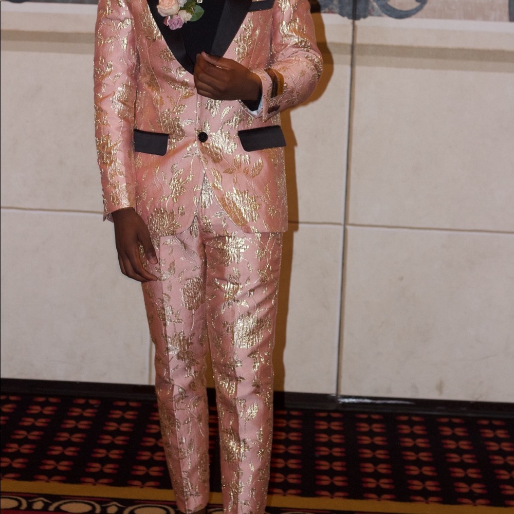 Tailored Custom Rose Gold Prom Suit